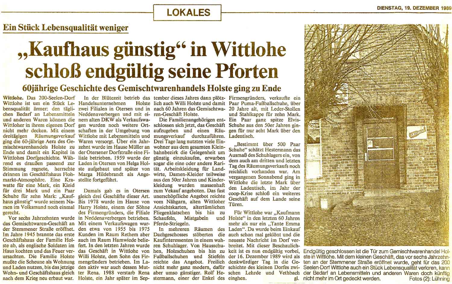 Kaufhaus günstig Holste Wittlohe machte dicht_Dezember 1989_web2
