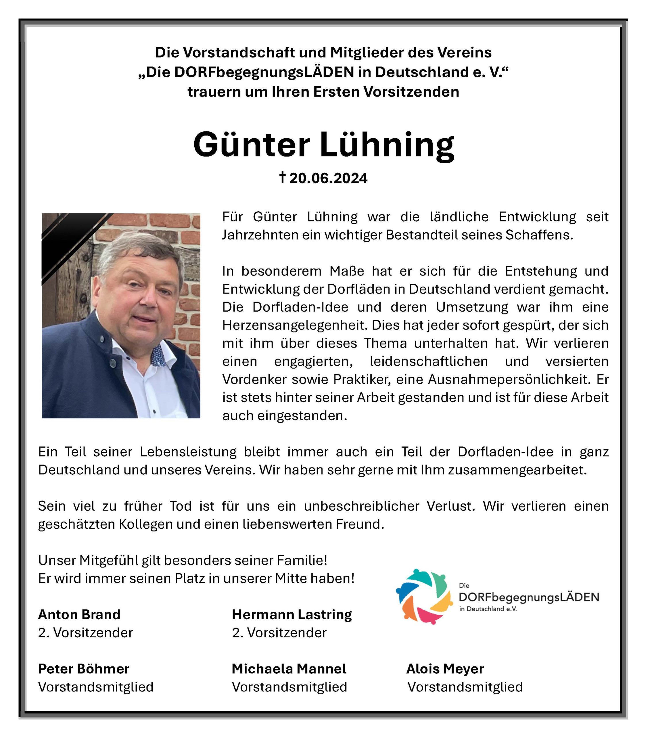 Nachruf Günter Lühning